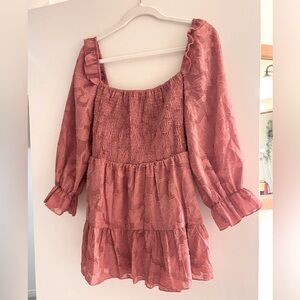 Deep rosey pink long sleeve top. Fits large